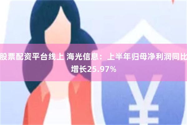 股票配资平台线上 海光信息：上半年归母净利润同比增长25.97%