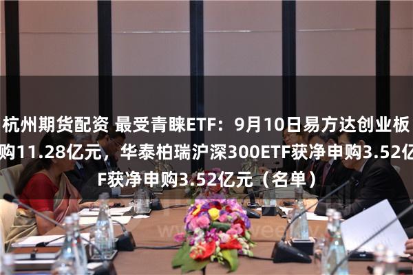 杭州期货配资 最受青睐ETF：9月10日易方达创业板ETF获净申购11.28亿元，华泰柏瑞沪深300ETF获净申购3.52亿元（名单）