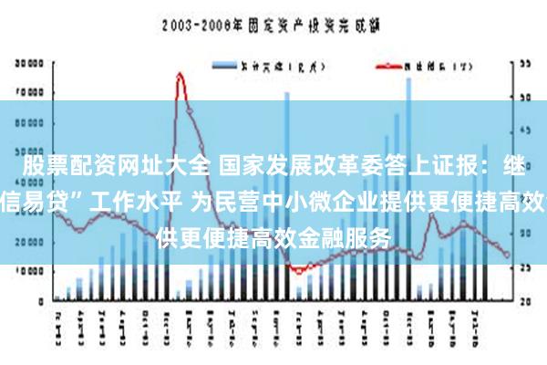 股票配资网址大全 国家发展改革委答上证报：继续提升“信易贷”工作水平 为民营中小微企业提供更便捷高效金融服务