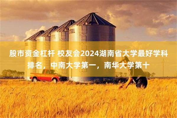 股市资金杠杆 校友会2024湖南省大学最好学科排名，中南大学第一，南华大学第十