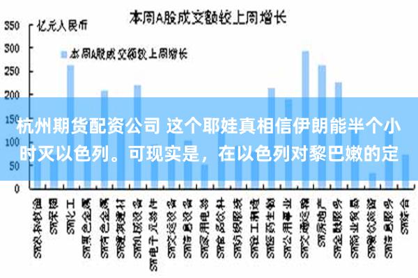 杭州期货配资公司 这个耶娃真相信伊朗能半个小时灭以色列。可现实是，在以色列对黎巴嫩的定