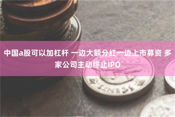 中国a股可以加杠杆 一边大额分红一边上市募资 多家公司主动终止IPO