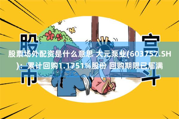 股票场外配资是什么意思 大元泵业(603757.SH)：累计回购1.1751%股份 回购期限已届满