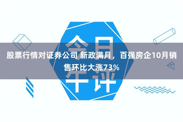 股票行情对证券公司 新政满月，百强房企10月销售环比大涨73%